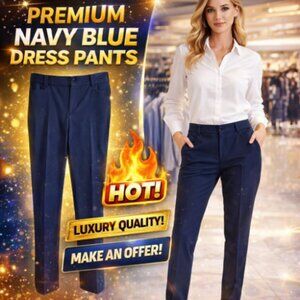 Christopher & Banks Easy Care Dark Blue Dress Pants Womens Size 4